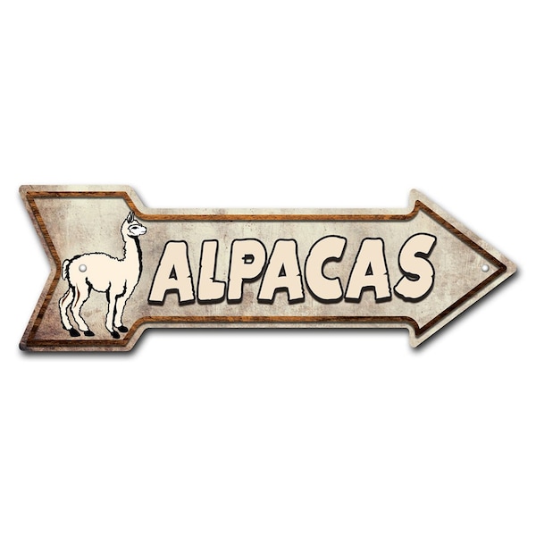 Alpacas Arrow Sign Funny Home Decor 36in Wide